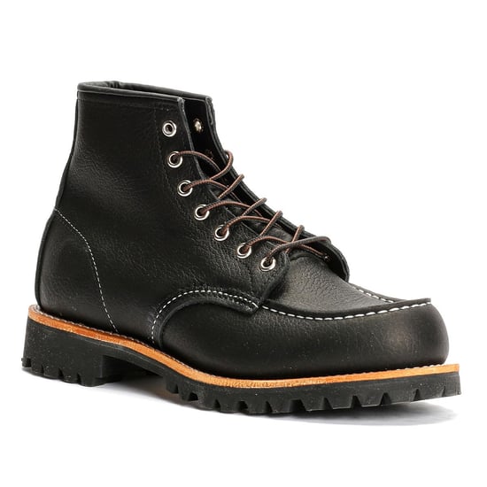 Red Wing Roughneck 6" Moc Toe Leder Herren Schwarze Stiefel - Image 2