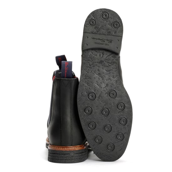 Ben Sherman Walker Chelsea Leder Herren Schwarze Stiefel - Image 4