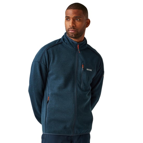 Regatta - "Kames" Fleecejacke Durchgehender Reißverschluss für Herren (Dunkel-Jeansblau/Mandarinen-Tango) - Image 4