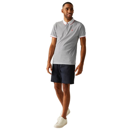 Regatta - "Tiver" Poloshirt für Herren (Weiß/Marineblau) - Image 3