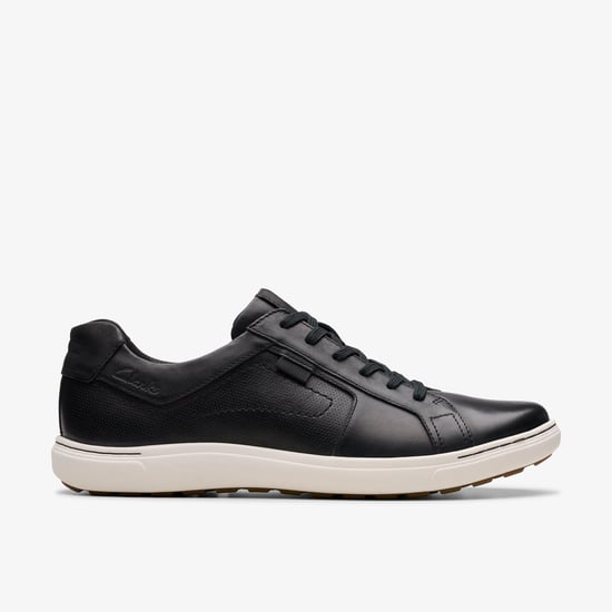Mapstone Lace Black Leather Sneakers - Image 1