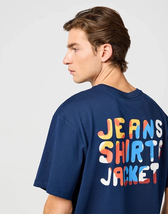 Wrangler - T-Shirt mit großem Aufdruck - Marineblau - Image 3