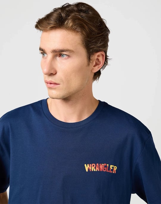 Wrangler - T-Shirt mit großem Aufdruck - Marineblau - Image 4