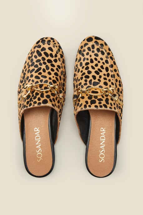 Samba Cheetah Leather Backless Mule - Image 3