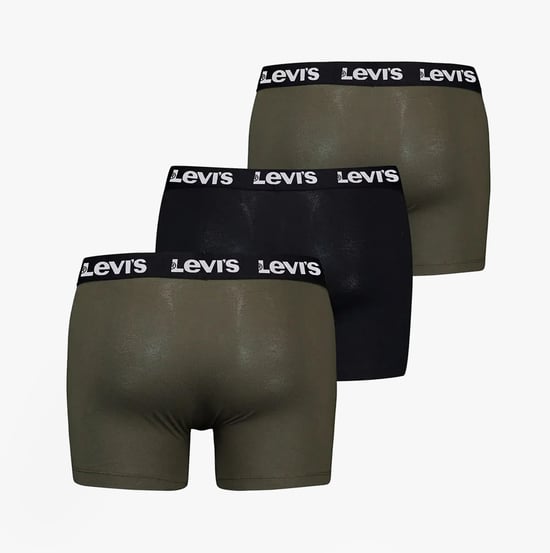 Levi's Wiederholungslogo Herren 3er Pack Shorts Khaki Kombi - Image 4