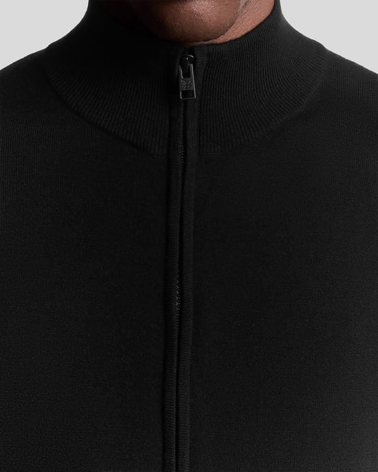 Lyle & Scott Strick-Trainingsjacke mit Mesh-Logo – Weiß - Image 3