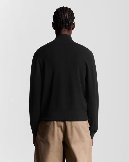 Lyle & Scott Strick-Trainingsjacke mit Mesh-Logo – Weiß - Image 4