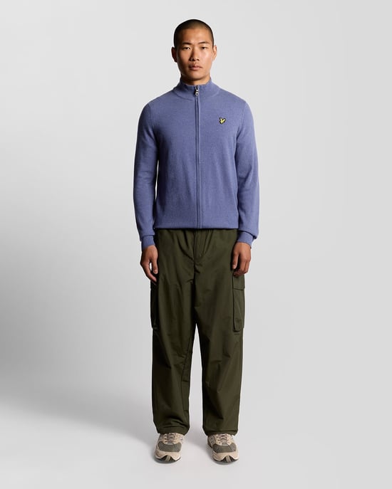 Lyle & Scott Strickjacke mit Reißverschluss aus Lammwollmischung – Grau - Image 2