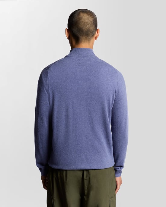 Lyle & Scott Strickjacke mit Reißverschluss aus Lammwollmischung – Grau - Image 4
