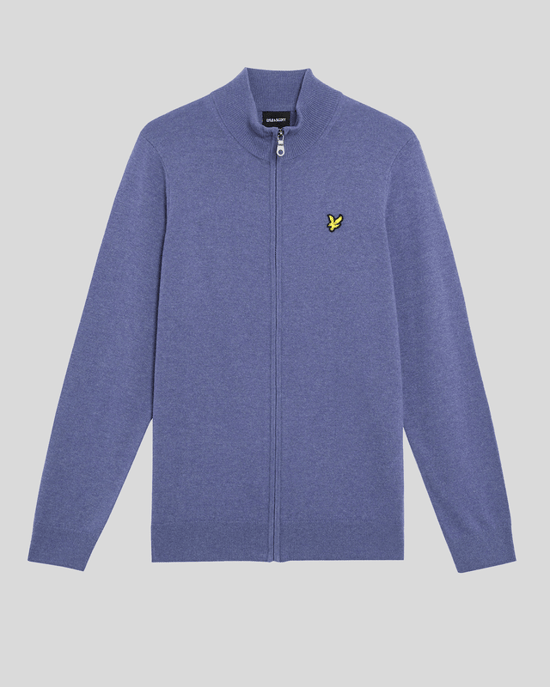 Lyle & Scott Strickjacke mit Reißverschluss aus Lammwollmischung – Grau - Image 5