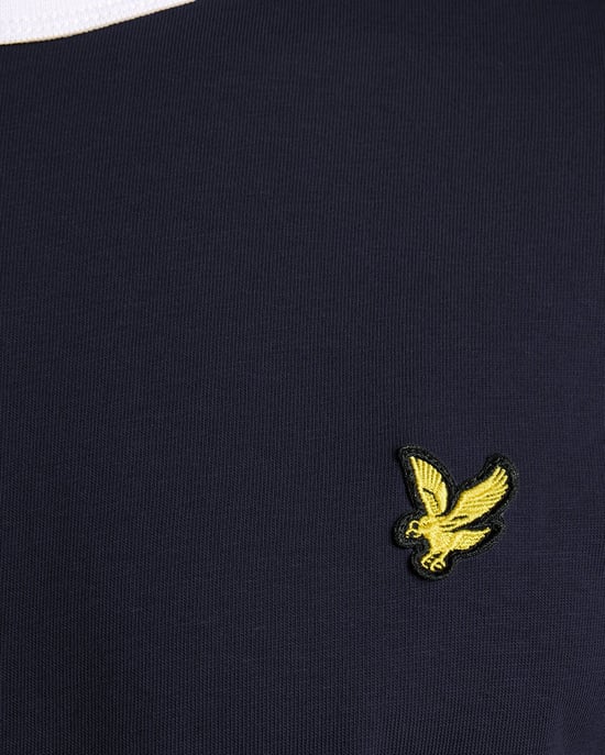Lyle & Scott Ringer-Baumwoll-T-Shirt mit Rundhalsausschnitt – Marineblau - Image 6