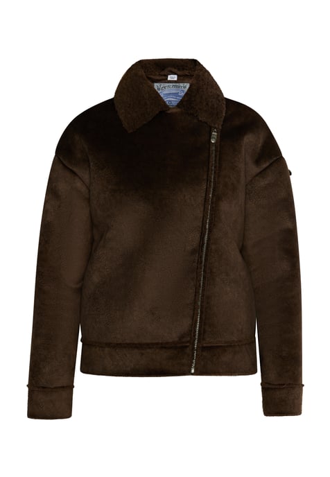 Dreimaster Übergangsjacke aus Fellimitat Damen braun - Image 1
