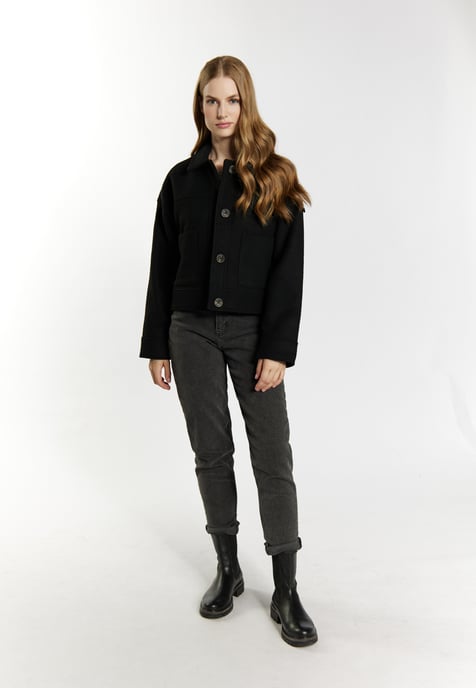Dreimaster Übergangsjacke aus Wollgemisch Damen schwarz - Image 2
