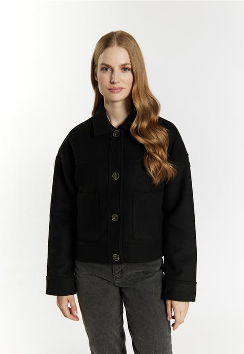 Dreimaster Übergangsjacke aus Wollgemisch Damen schwarz - Image 3