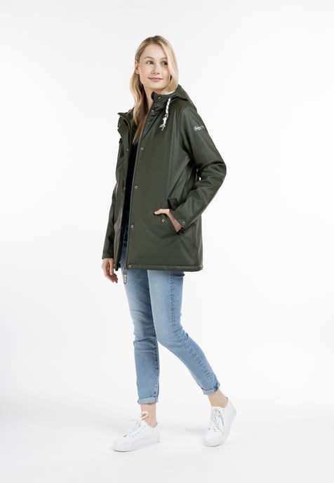 Schmuddelwedda Wattierte Regenjacke Damen dunkeloliv - Image 2