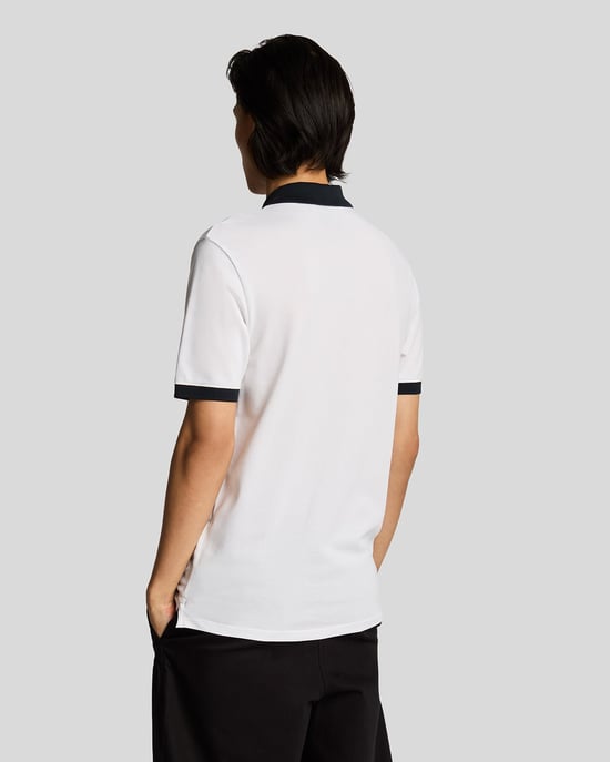 Lyle & Scott Poloshirt aus superfeiner Baumwolle mit Kontrasteffekten – Weiß - Image 3