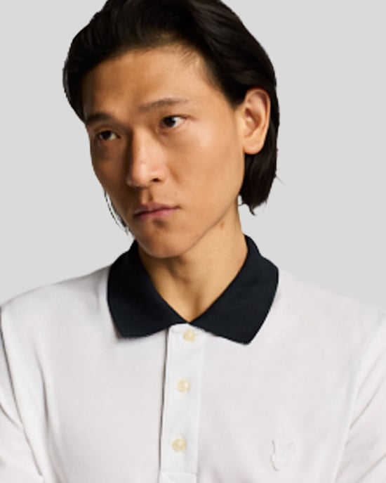 Lyle & Scott Poloshirt aus superfeiner Baumwolle mit Kontrasteffekten – Weiß - Image 4
