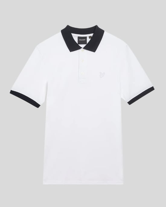 Lyle & Scott Poloshirt aus superfeiner Baumwolle mit Kontrasteffekten – Weiß - Image 5