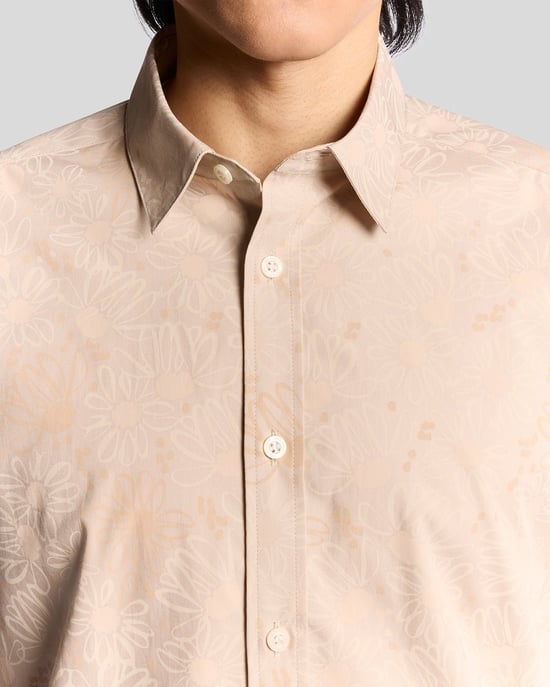 Lyle & Scott Langarmhemd mit Blumenmuster – Weiß - Image 3