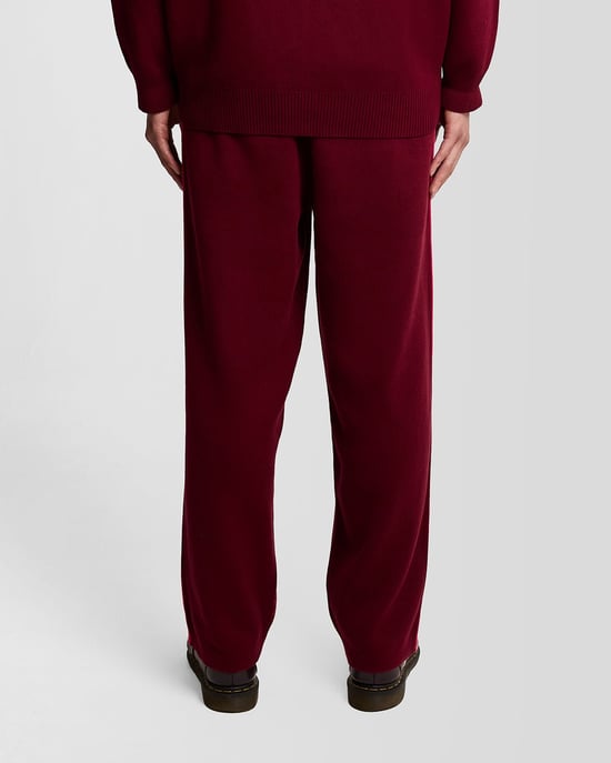 Lyle & Scott Argyle Strick-Trainingshose - Burgunderrot - Image 4