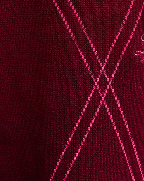 Lyle & Scott Argyle Strick-Trainingshose - Burgunderrot - Image 6