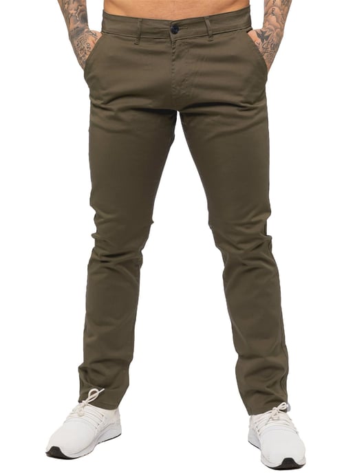 Enzo Herren Slim Fit Stretch Chinos - Image 2