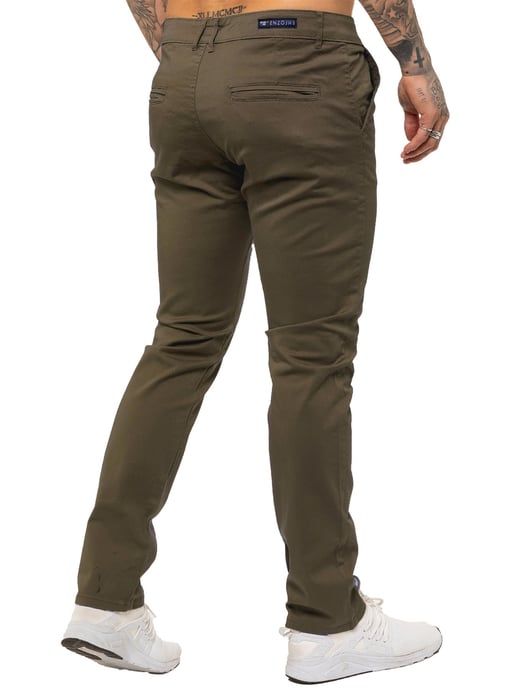 Enzo Herren Slim Fit Stretch Chinos - Image 3