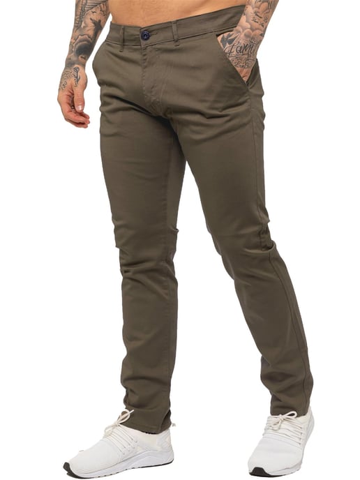 Enzo Herren Slim Fit Stretch Chinos - Image 5