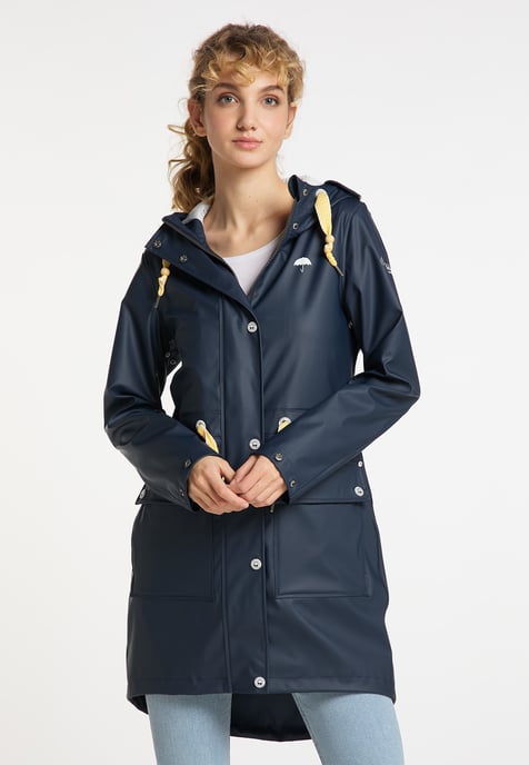 Schmuddelwedda Regenmantel Damen marine weiss - Image 3