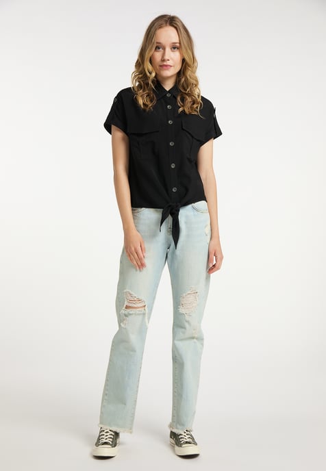 Dreimaster Bluse Damen schwarz - Image 2
