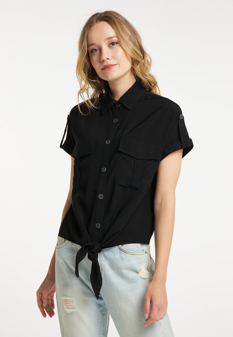 Dreimaster Bluse Damen schwarz - Image 3