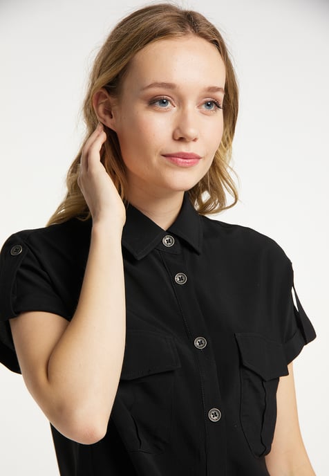 Dreimaster Bluse Damen schwarz - Image 5