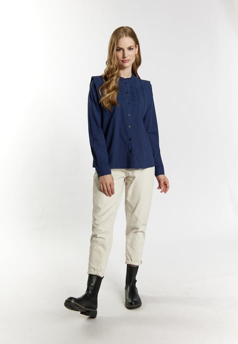 Dreimaster Bluse Damen Marine - Image 2