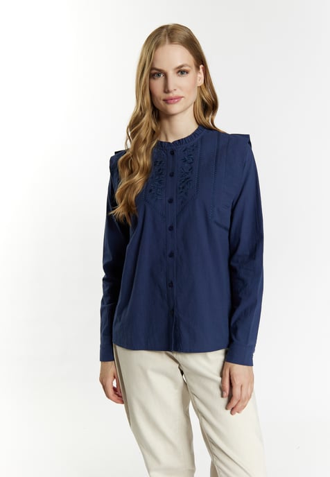 Dreimaster Bluse Damen Marine - Image 3