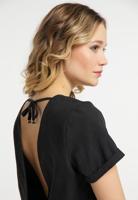 Dreimaster Cupro-Pullover Damen schwarz - Image 5