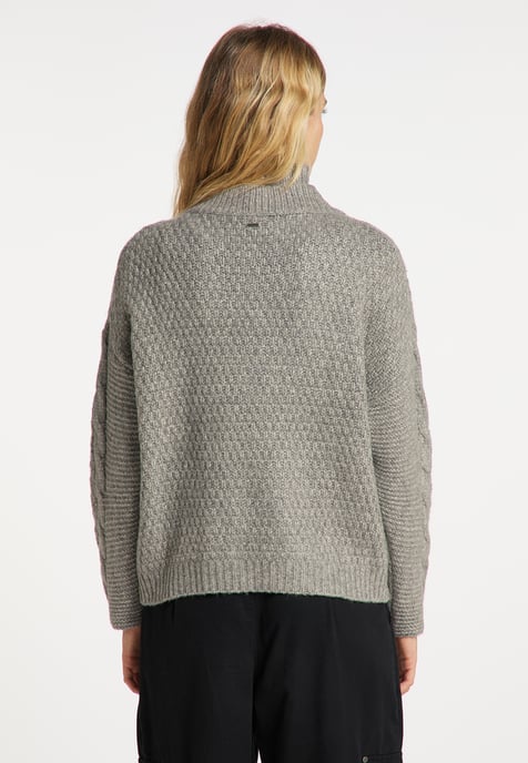 Dreimaster Strickpullover Damen grau melange - Image 4