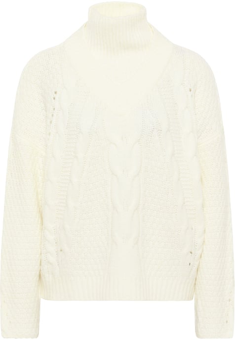 Dreimaster Strickpullover Damen Wollweiß - Image 1