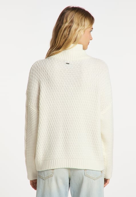 Dreimaster Strickpullover Damen Wollweiß - Image 4