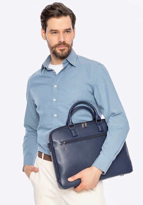 Wittchen Herren-Laptoptasche, 16 Zoll, Kunstleder, Marineblau, Öko-Leder - Image 1