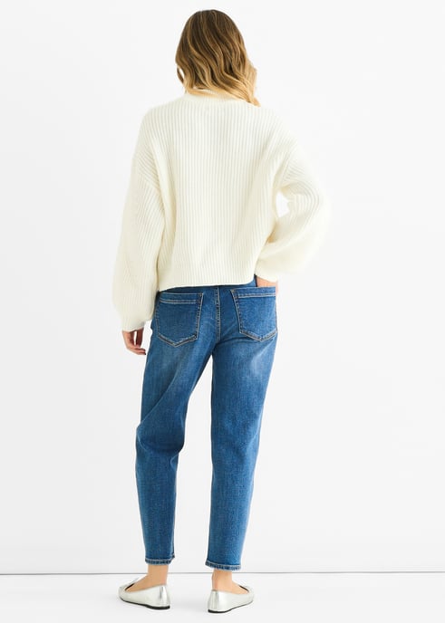 Weißer Grobstrick-Pullover in Übergröße - Image 4