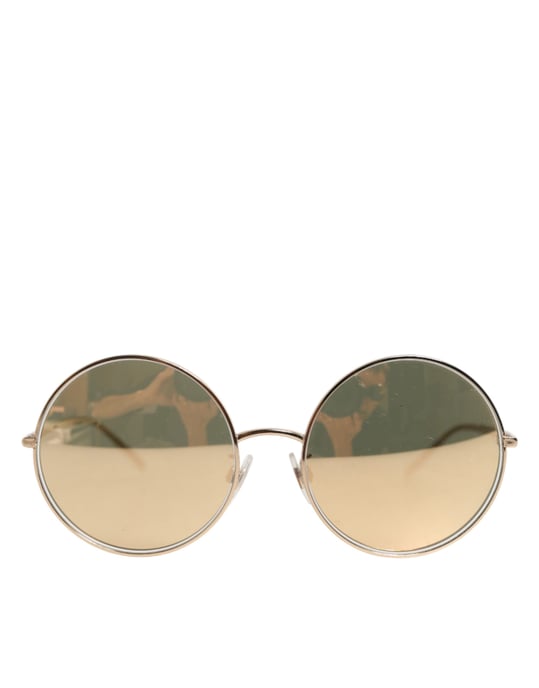 Goldene Metall Rundbrillen Sonnenbrille - Image 1