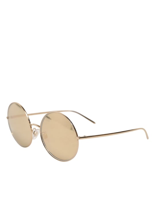 Goldene Metall Rundbrillen Sonnenbrille - Image 2
