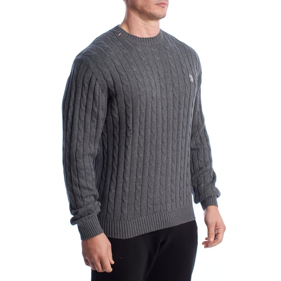 Herren Rundhals-Pullover mit Zopfmuster US40173042 - Image 3