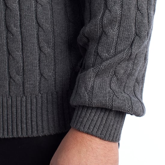 Herren Rundhals-Pullover mit Zopfmuster US40173042 - Image 5
