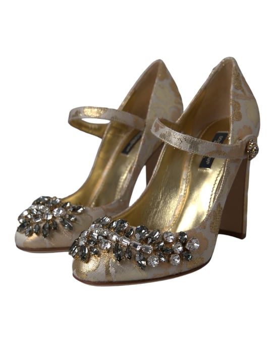 Blumenverzierte Brokat-Pumps - Image 3