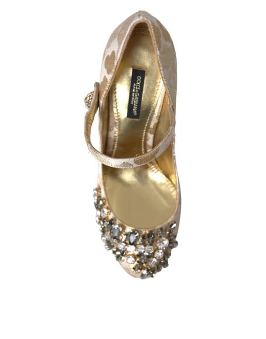 Blumenverzierte Brokat-Pumps - Image 6
