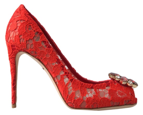 Spitzen Peeptoe Pumps mit hohem Absatz - Image 1