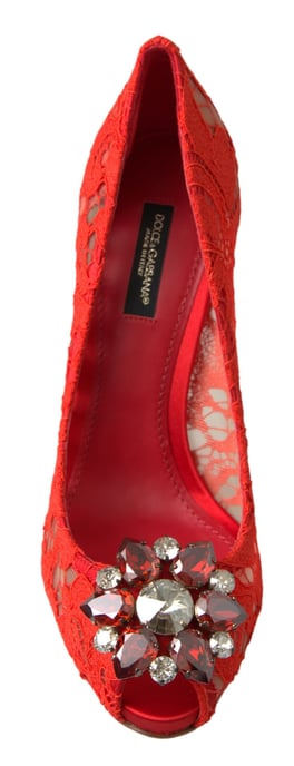 Spitzen Peeptoe Pumps mit hohem Absatz - Image 4