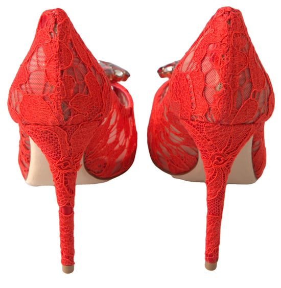 Spitzen Peeptoe Pumps mit hohem Absatz - Image 6