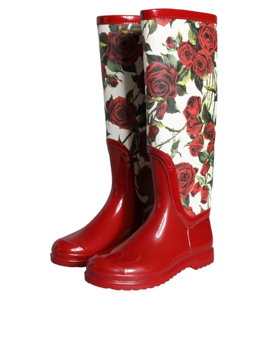 Rosenmuster Hohe Gummistiefel - Image 3
